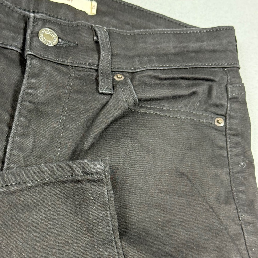 Levis 711 Skinny Jeans Womens 28 Black Mid Rise Stretch Denim Pants